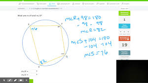 Why are the opposite angles of an inscribed quadrilateral supplementary? Ixl Angles In Inscribed Quadrilaterals I Geometry Practice Youtube