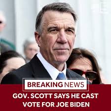 BREAKING: Vermont Gov. Phil Scott says he broke party lines and voted for  Democratic presidential candidate Joe Biden in the general election.  https://bit.ly/3jWjz9i