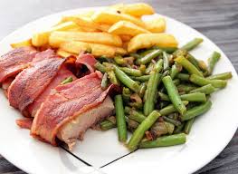 Rezept Schweinefilet Im Speckmantel Mit Bohnen Und Pommes