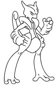 Si tu aimes les personnages populaires tu choisiras sans doute un coloriage pokémon de pikachu. Coloring Page Mega Evolved Pokemon Mega X Mewtwo 150 150
