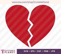 Broken Heart Svg Dxf Eps Png Jpg Instant Download Best Etsy Etsy Dxf Svg