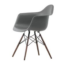 Vitra Eames Plastic Armchair Daw Ahorn Dunkel Stuhl Basalt Grau Polypropylen Gestell Ahorn Dunkel Verstreb Schwarz Mi Esszimmerstuhle Dunkler Stuhl Stuhle
