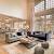 Two Couches Facing Each Other In Front Of Fireplace
