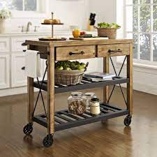 31.9l home basics kitchen trolley cart w/ basket drawers & lockable wheels. Mobile Kitchen Island Cart Solid Wood Drawers Metal Shelves Vintage Style Kitchen Cart Portable Kitchen Island Kitchen Island Cart
