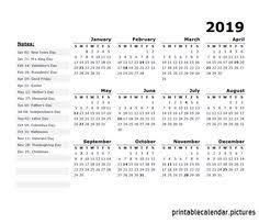 2019 Calendar With Public Holidays 2019 Calendar Holiday Calendar Calendar