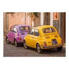 Classic Italian Fiat 500 Cars In Rome Italy Poster Zazzle Com In 2020 Fiat 500 Fiat 500 Car Fiat