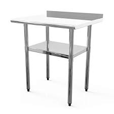 It is a medium sized stainless steel table via commercialkitchenhub.com for preparing food and other works. Stainless Steel Work Table 30x24 In Commercial Working Preptable With 1 1 2 Backsplash Work Tables For Shop Kitchen Restaurant Home Outdoor Metal Table Worktables And Workstations Buy Online In Maldives At Maldives Desertcart Com