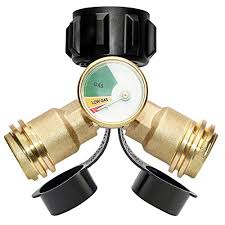 The average tank used for grilling is a 20lb tank, for instance. Dozyant Propane Splitter Propane Tank Y Splitter Adapter With Gauge 2 Way Lp Gas Adapter Tee Connector For 20lb Propane Tank Cylinder Work With Bbq Grills Camping Stoves Gas Burners Heater Pricepulse