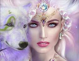 Ethereal The Queen And The Wolf, pretty, stunning, lovely, Damien D Wolf,  queen, HD wallpaper
