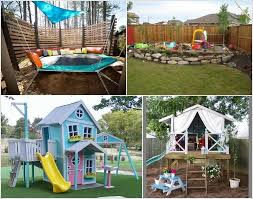 A play kitchen nook as a part of a playroom. Great Diy Ideas For Outdoor Play Areas For Your Kids