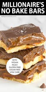 No Bake Millionaire Shortbread Keto Vegan The Big Man S World Recipe Low Carb Recipes Dessert Sugar Free Low Carb Sugar Free Snacks