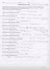 A balanced chemical equation gives the number and type of atoms participating in a. Types Of Reactions Worksheet Then Balancing Answers
