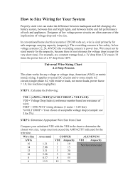 How To Size Wiring For Your Battery System Manualzz Com