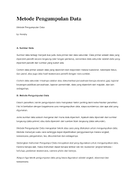 Cara pelaksanaannya ialah dengan me. Data Primer Dan Sekunder Menurut Para Ahli Dengan