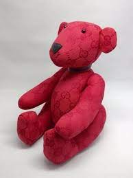 Gucci Red Ultra Rare Monogram Teddy Bear 6gr0103 Starting At 1 Teddy Teddy Bear Bear Plush