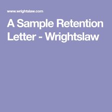A Sample Retention Letter Wrightslaw Lettering Iep Sample