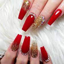 Nordstrom.com ) deborah lippmann gel lab pro nail color in. Coffin Dark Red And Gold Nails Novocom Top
