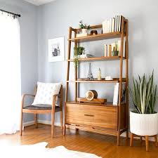 Mid Century Bookshelf Wide Tower Acorn West Elm In 2020 Mid Century Modern Living Room Mid Century Modern Living Mid Century Living Room