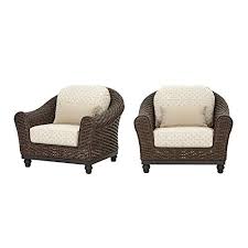Made to be as comfy as the chairs, couches, and sectionals you use indoors, outdoor seating can also prove their equal when it comes to looks. Home Decorators Collection Camden Dark Brown Wicker Outdoor Patio Lounge Chair With Sunbrella Antique Beige Fretwork Flax Cushions 2 Pack Brickseek