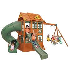 Charleston Lodge Wooden Swing Set Playset Wooden Swing Set Wooden Swings Swing Set
