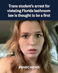 A transgender college student declared “I am here to break the law” before  entering a women's restroom at the Florida State Capitol and being led out  in handcuffs by police. Attorneys say