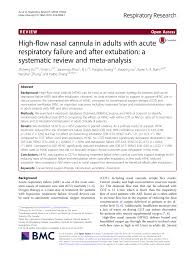 Home oxygen therapy can help get your body the extra oxygen it needs so you can breathe better. Pdf High Flow Nasal Cannula In Adults With Acute Respiratory Failure And After Extubation A Systematic Review And Meta Analysis
