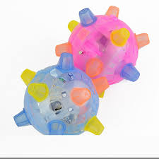 Flashing Pet Dog Ball For Games Light Up Led Play Jumping Joggle Crazy Chew Toys