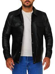 Flap Button Black Leather Jacket Leather Jacket Men Leather Jacket Leather Jacket Black