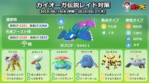 ポケモンGO】カイオーガ対策と色違いカイオーガ！個体値や技と討伐人数