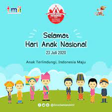 Perayaan tahun ini mengusung tagline atau slogan 'gembira . Selamat Hari Anak Nasional 2020 Taman Mini Indonesia Indah