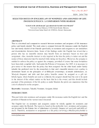 1.0introduction in malaysia, the law is commonly derived from the english law which compromises of local law and laws of england which includes legislation, common law and rules of equity, and was applied in malaysia through the doctrine of reception. Pdf Selected Issues On English Law Of Nominees And Assignees Of Life Insurance Policy A Comparison With Shariah