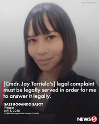 I WILL WAIT TO RECEIVE IT LEGALLY AND ANSWER IT LEGALLY" Karapatan daw ni  Philippine Coast Guard spokesperson Cmdr. Jay Tarriela ang maghain ng  reklamo laban kaninuman sa ilalim ng judicial system