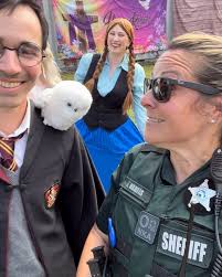 Detective Grubbs and Public Information Deputy Harris met some famous  characters and some awesome members of the community at Lake Asbury Baptist  Church today. #community