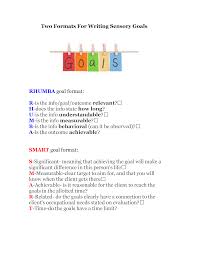 Formats For Writing Sensory Goals Smart Rhumba Occupational Therapy School Based Therapy Nbcot Exam Prep
