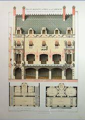 Antique Architectural Print Architecture 1864 Villas Maisons De Ville Scarce Large Fo Architecture Blueprints Architecture Drawing Architectural Prints
