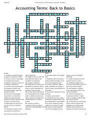 Crosswordpuzzle Pdf Accounting Terms Back To Basics Crossword Wordmint Accounting Terms Back To Basics 1 7 10 A M O R T I Z 17 S A T I O N L R E T A I Course Hero
