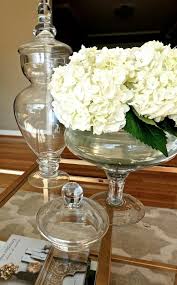 Weisse Blumen Schale Glas Dekorieren Tisch Glaser Dekorieren Dekoration Dekorieren