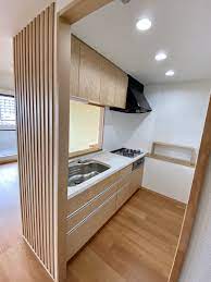 木目が美しい 天然木のオーダーメイドキッチン マンション リノベーション 中古マンション リフォーム