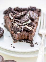 No Bake Chocolate Oreo Pie Only 4 Ingredients Baker By Nature Recipe Desserts Baking Chocolate Dessert Recipes