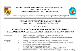 Pada kesempatan ini, administrasi tk paud akan berbagi kepada bapak/ibu guru tk paud ra kb tpa mengenai contoh sk pembagian tugas mengajar guru tk/paud kober ra yang insaallah pada postingan ini, kami. Download Format Sk Pembagian Tugas Sekolah Dasar Sd Tahun 2019 2020 Teras Fisika