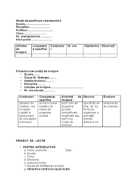 Iata model de planificare pentru gimnaziu, disciplina limba engleza: Model De Planificare De Unitate De Invatare Proiect