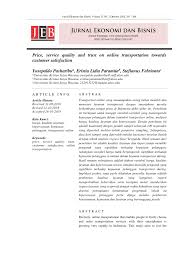 Apakah ini yang di namakan kemajuan peradaban manusia? Pdf Price Service Quality And Trust On Online Transportation Towards Customer Satisfaction