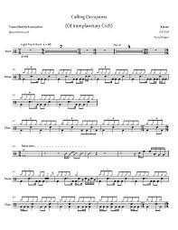Klaatu Calling Occupants Drum Lessons Sheet Music Drum Sheet Music