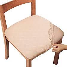 Shop for dining room seat covers online at target. Amazon Com Gute Chair Seat Covers Dining Room Chair Seat Covers With Ties Stretch Jacquard Chair Covers Protectors For Dining Room Kitchen Chairs Set Of 4 Rhombic Beige Kitchen Dining