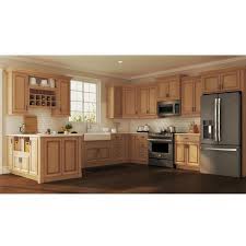 Shop for hampton bay kitchen cabinets in kitchen fixtures and materials at walmart and save. Hampton Bay Hampton Assembled 18x42x12 In Wall Kitchen Cabinet In Medium Oak Kw1842 Mo The Home Depot
