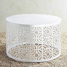 Free shipping on orders $35+. Round Trellis White Metal Coffee Table