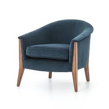 Nomad Chair Plush Azure Upholstered Accent Chairs Blue Armchair Accent Chairs