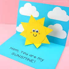 Mothers day cards happy mothers day cute cards diy cards stamping up cards card sketches homemade cards stampin up card making. You Are My Sunshine Card Easy Pop Up Sun Card Template I Heart Crafty Things