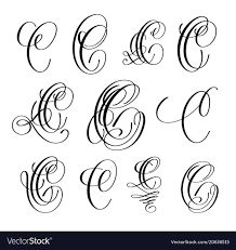 Calligraphy Lettering Script Font C Set Hand Vector Image On Vectorstock Lettering Alphabet Fonts Hand Lettering Alphabet Lettering Alphabet