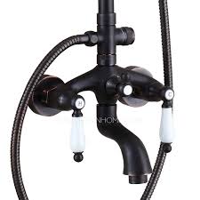 Check spelling or type a new query. Antique Oil Rubbed Bronze Black Two Handle Outdoor Shower Faucets